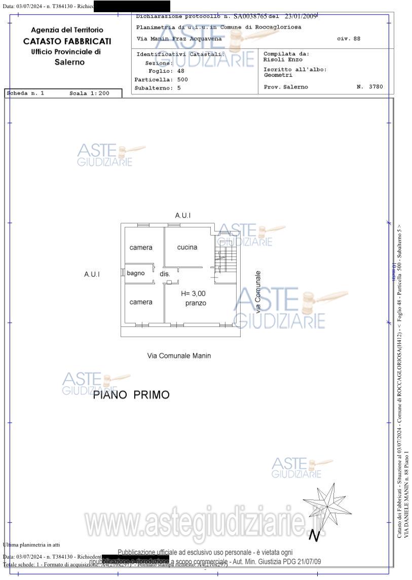Planimetria del bene