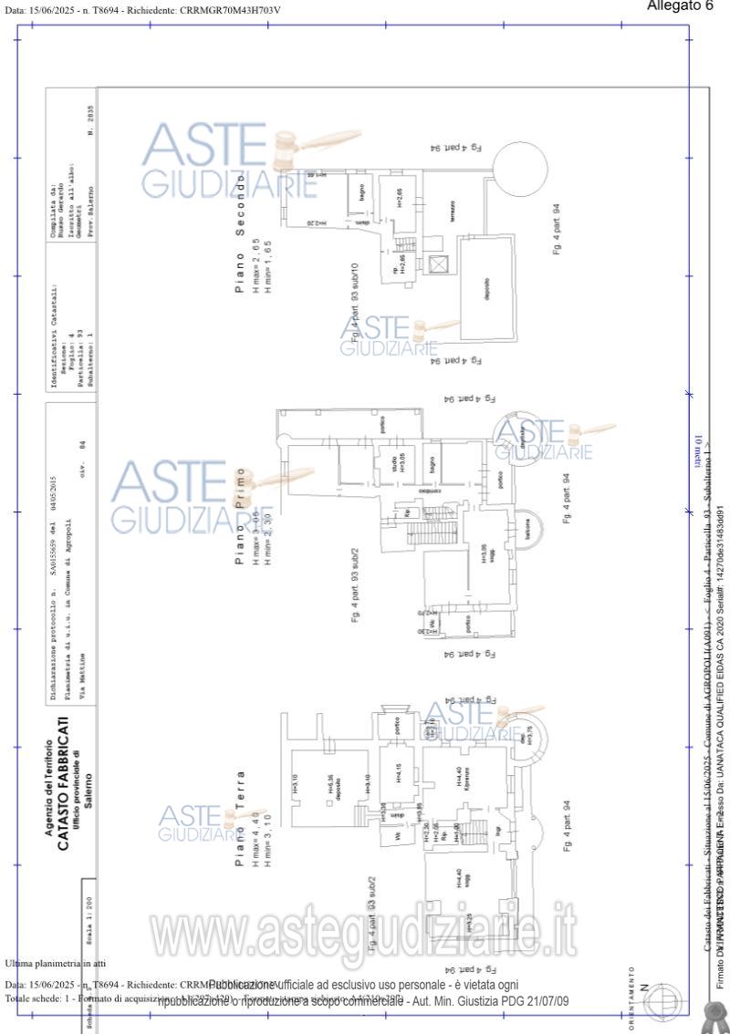 Planimetria del bene