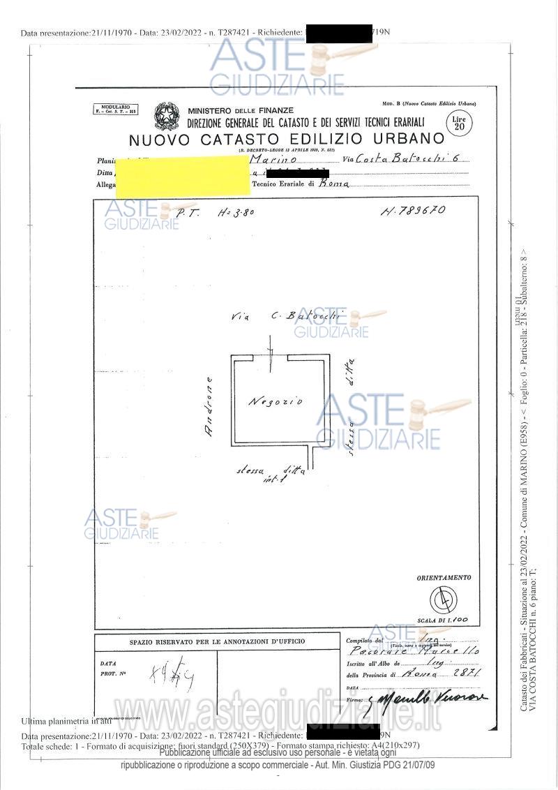 Planimetria del bene