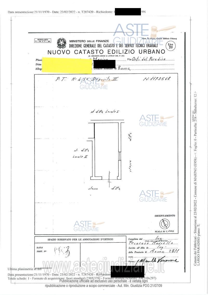 Planimetria del bene