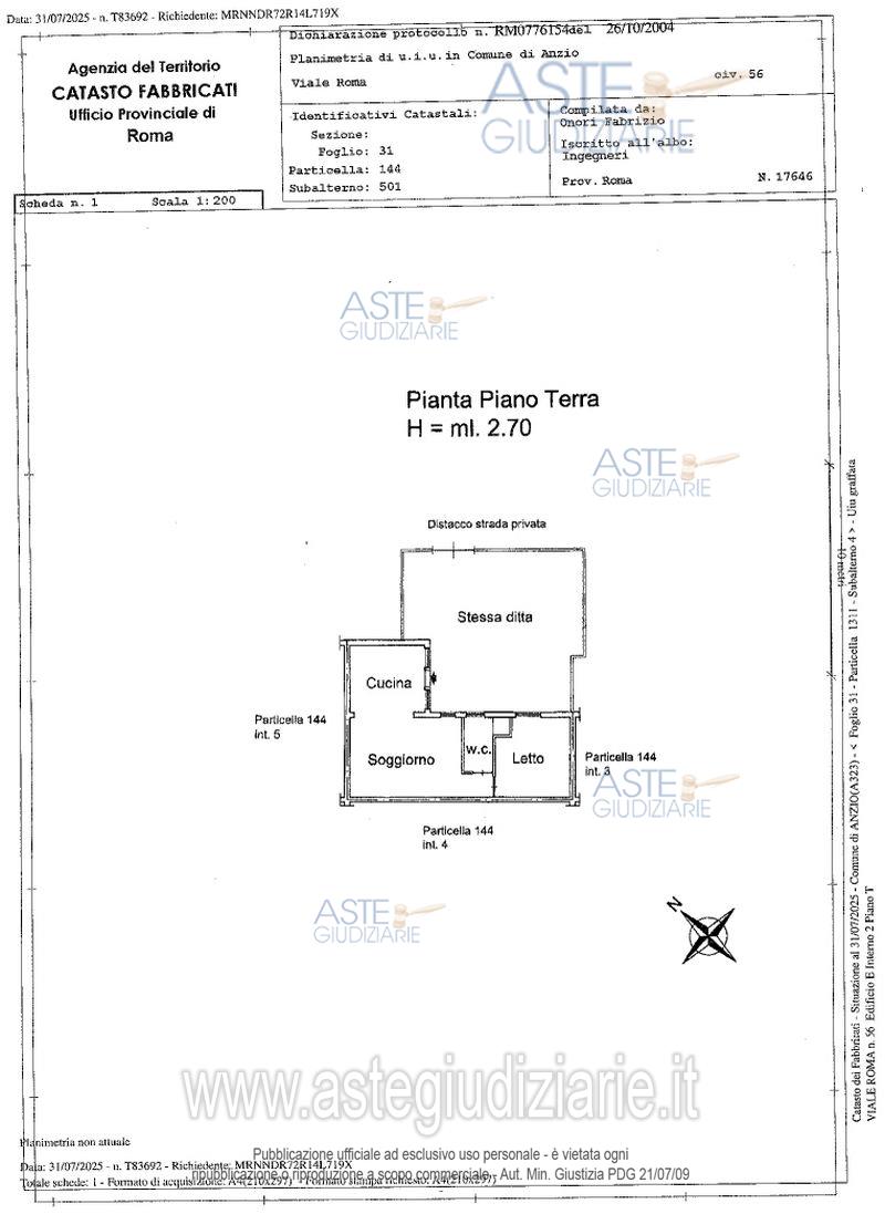 Planimetria del bene