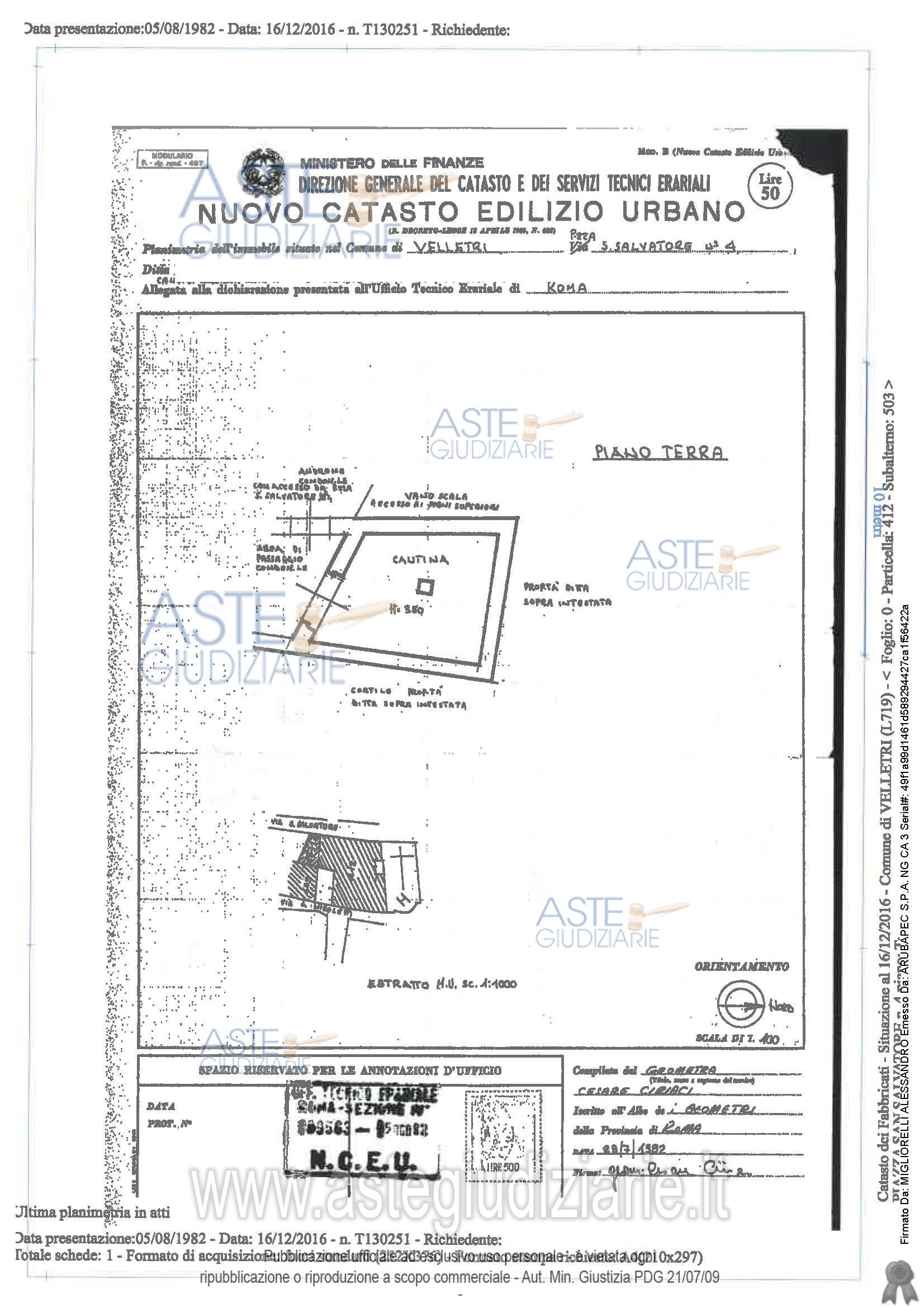 Planimetria del bene