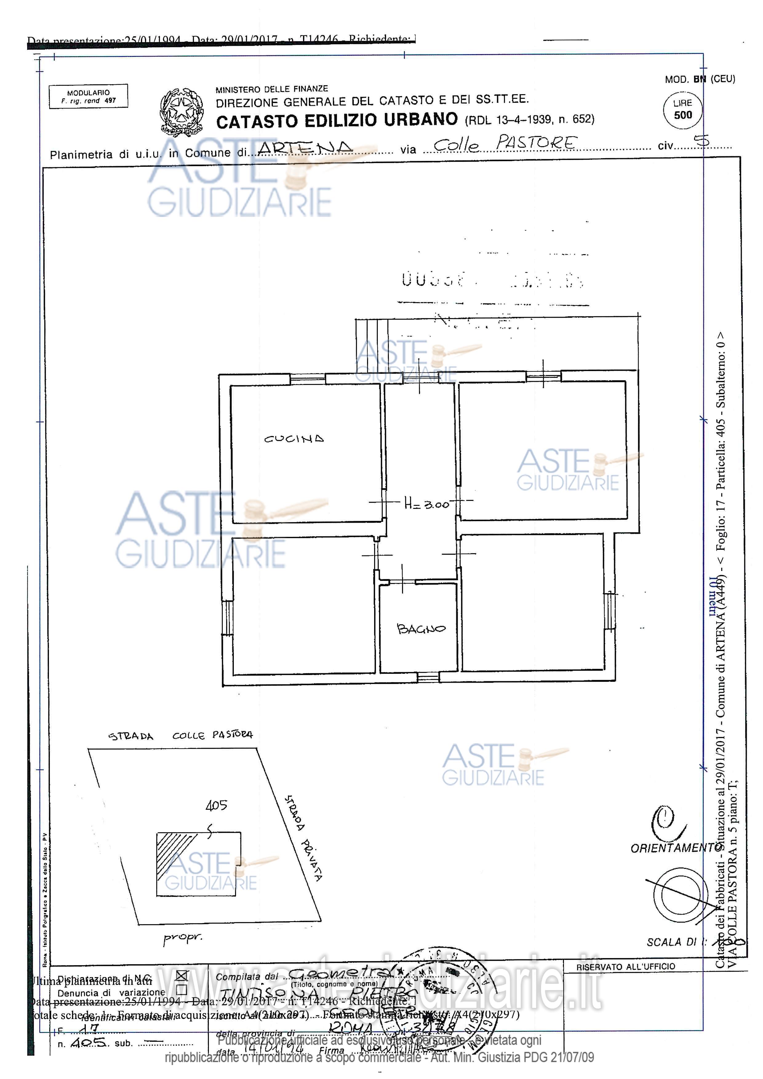 Planimetria del bene