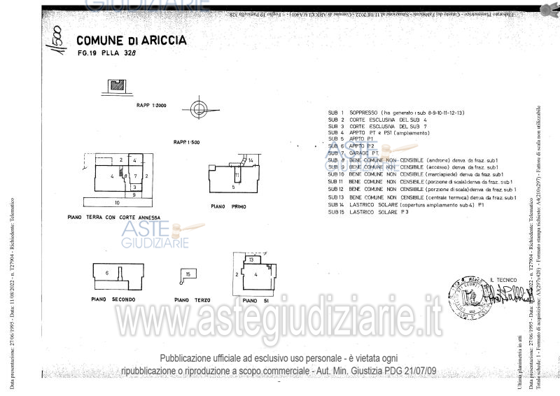 Planimetria del bene