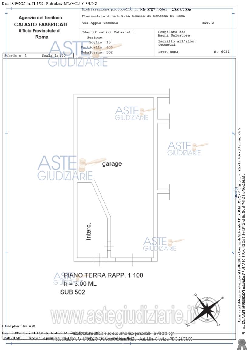 Planimetria del bene