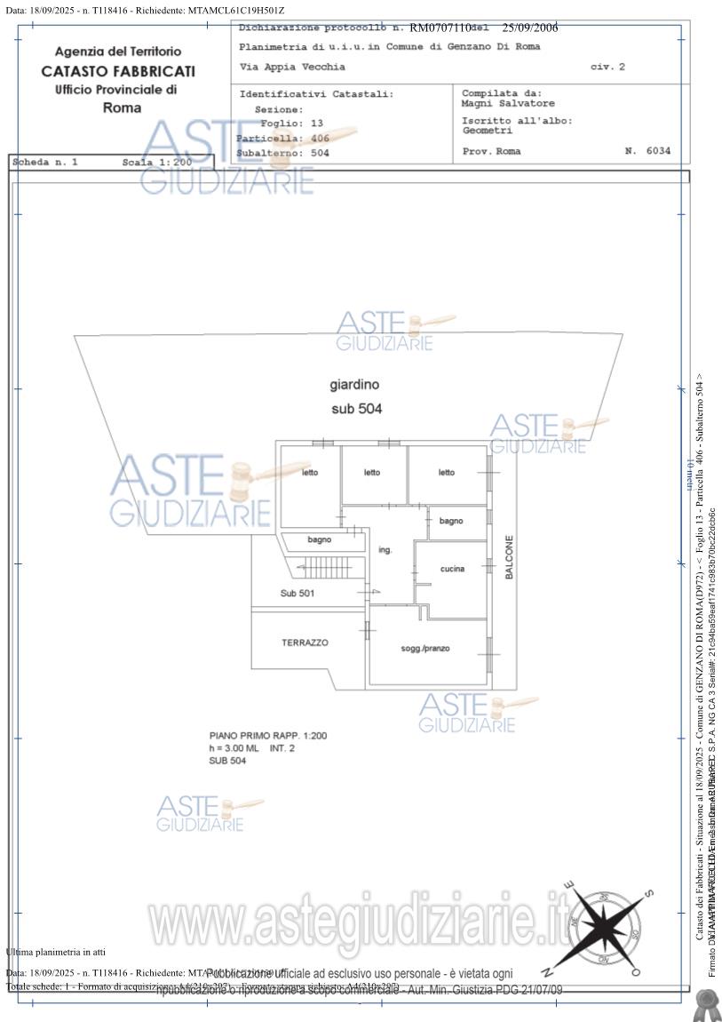 Planimetria del bene