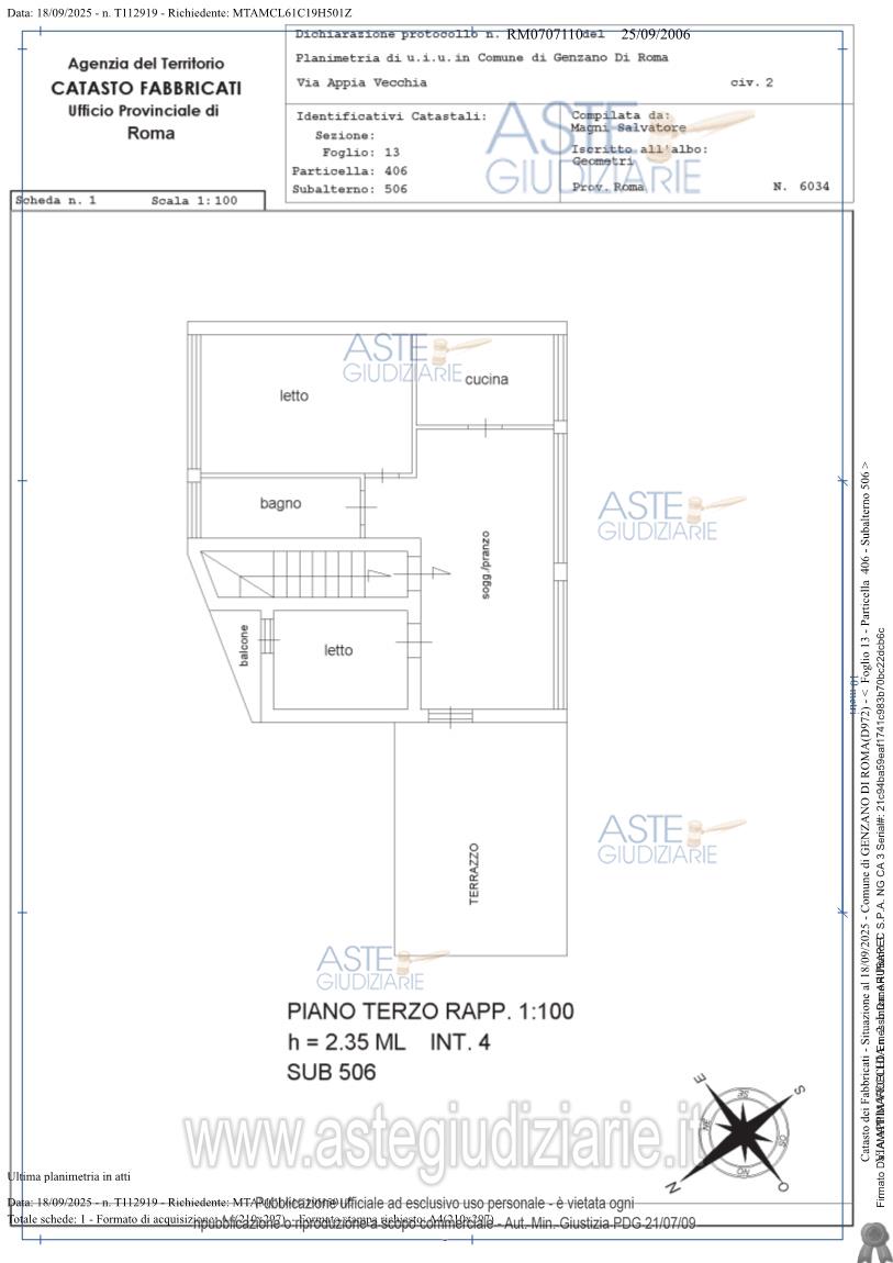 Planimetria del bene