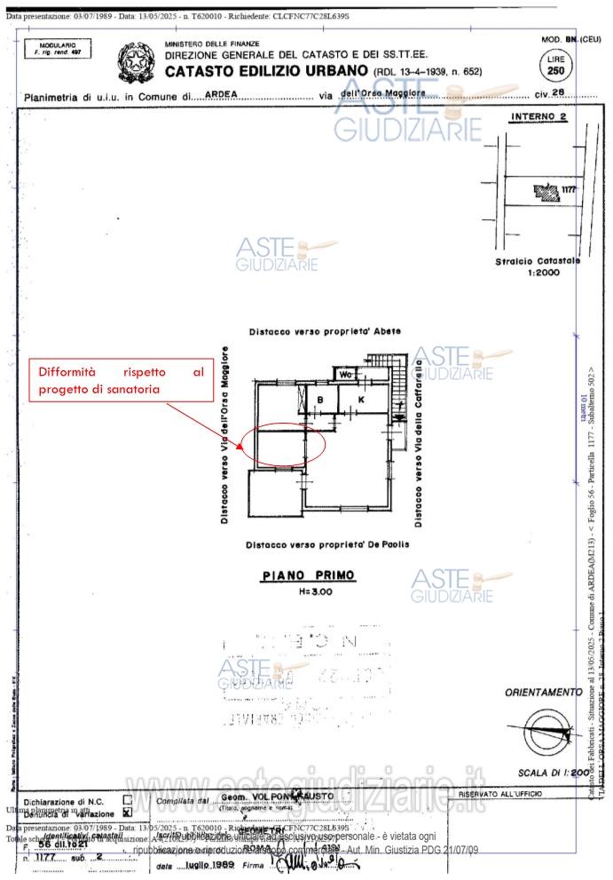 Planimetria del bene