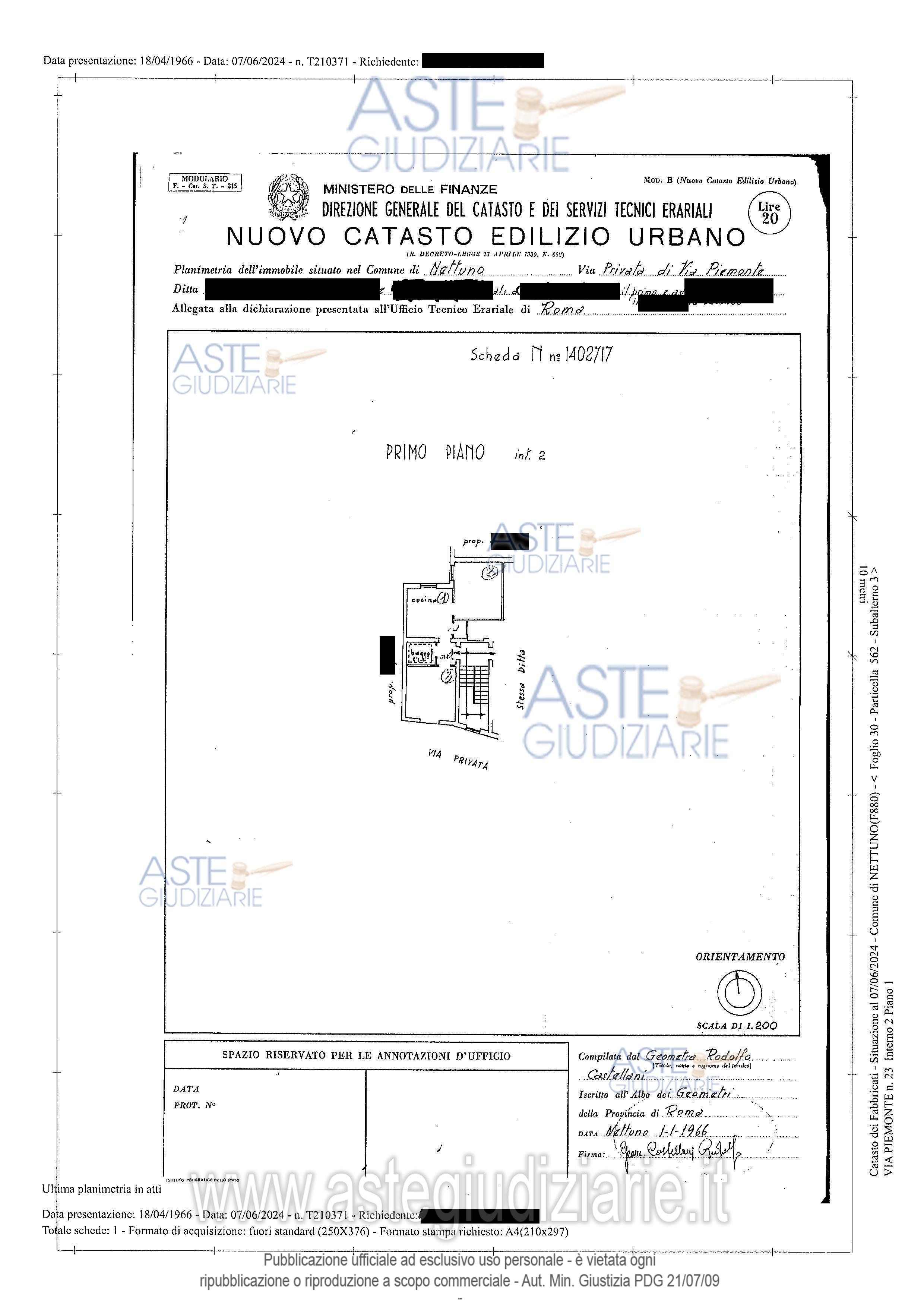 Planimetria del bene