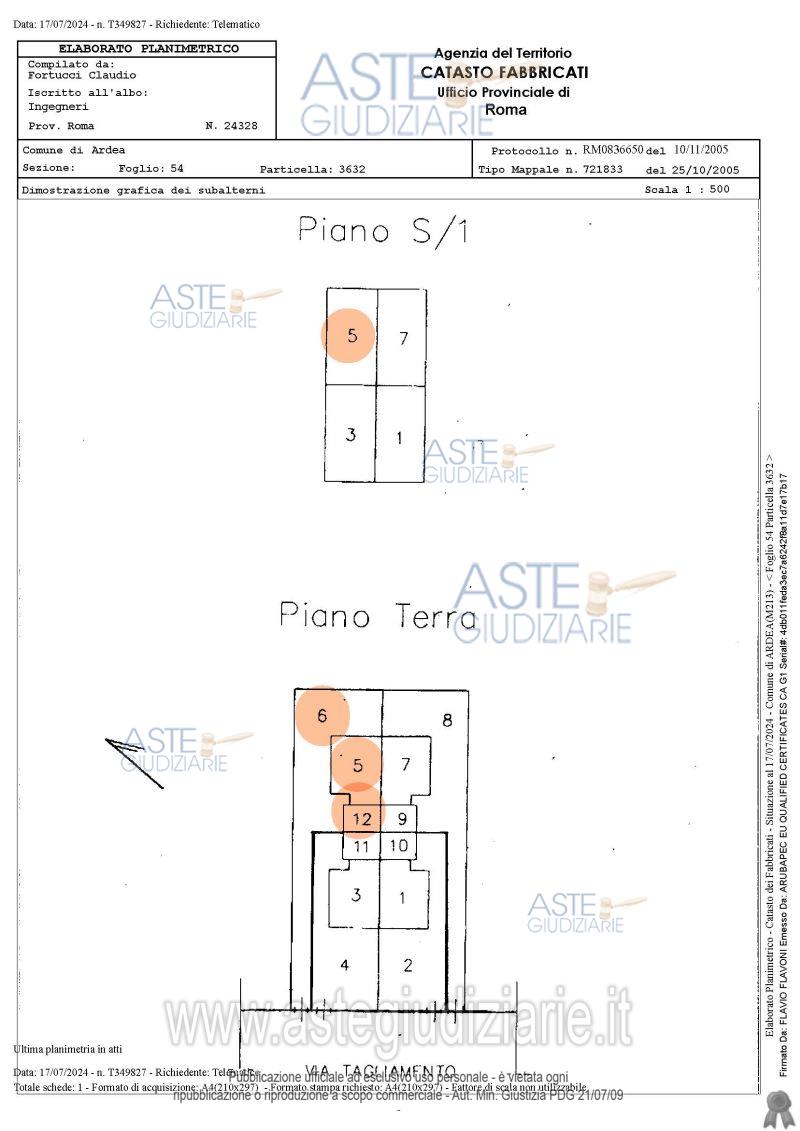 Planimetria del bene