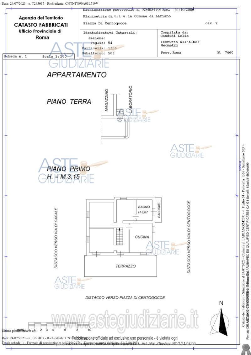 Planimetria del bene