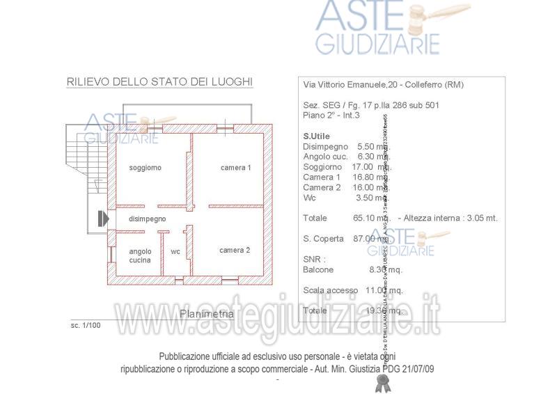 Planimetria del bene