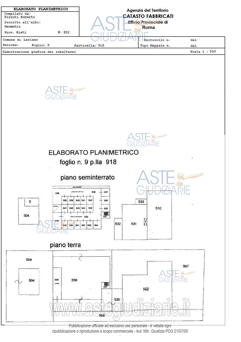 Planimetria del bene