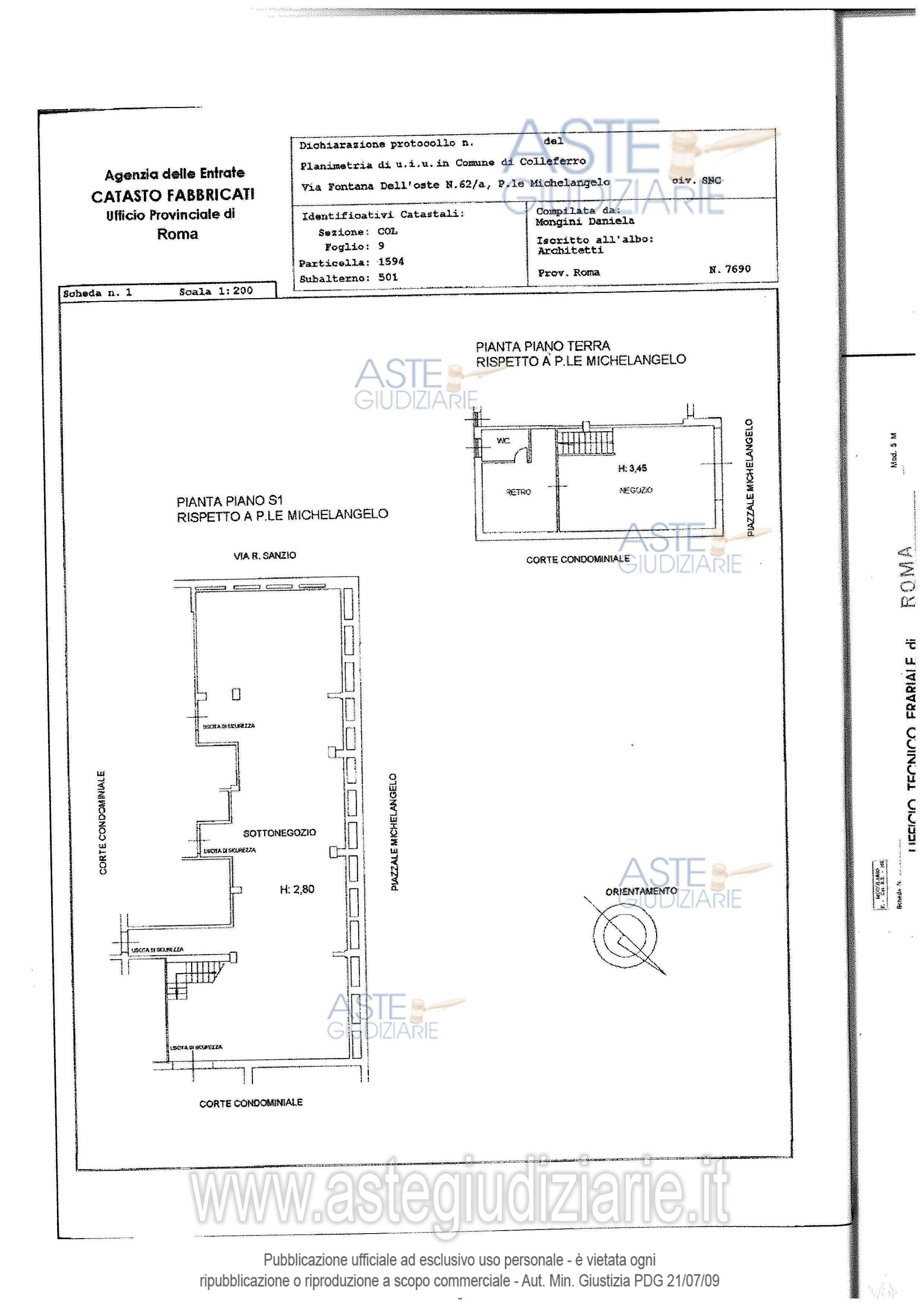 Planimetria del bene