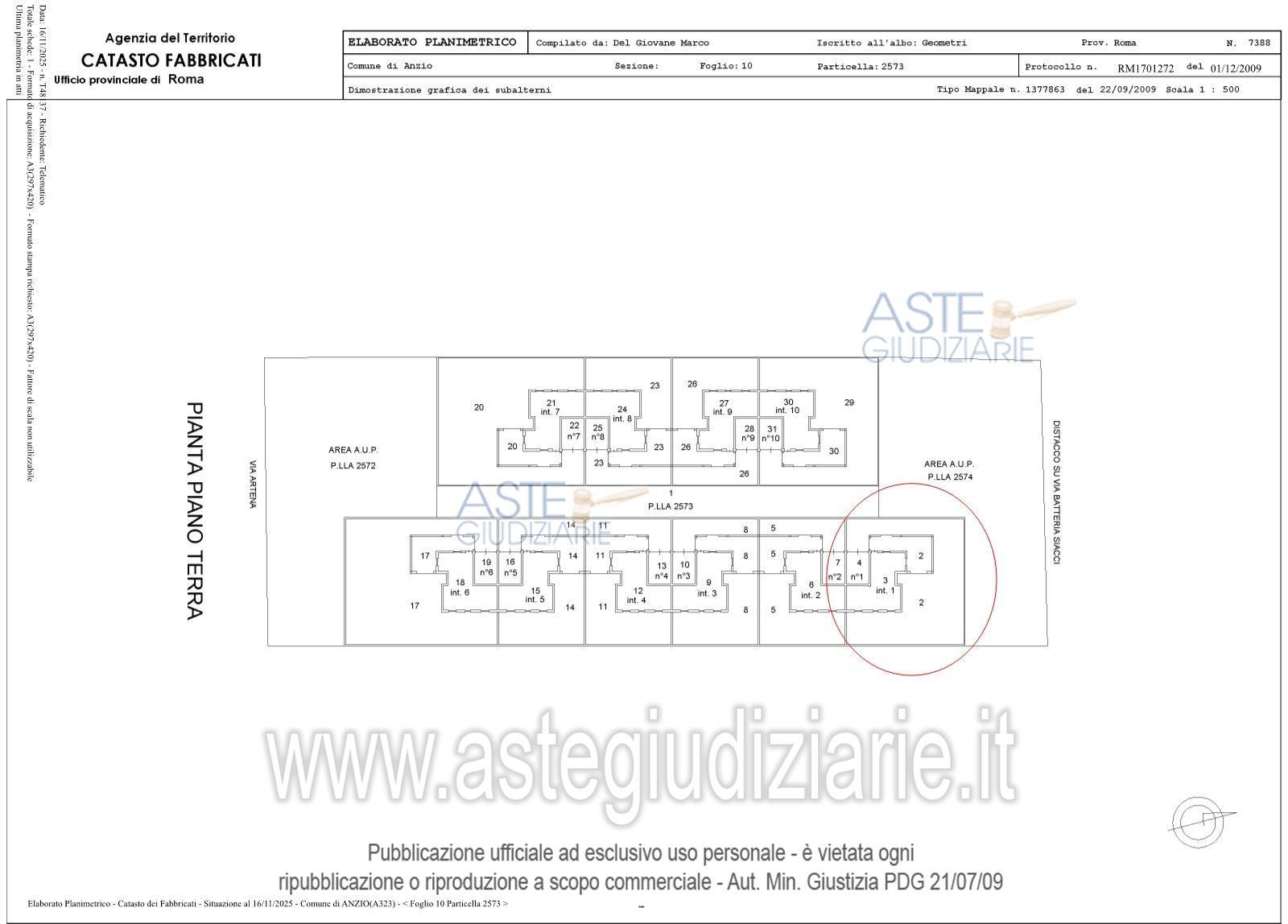 Planimetria del bene