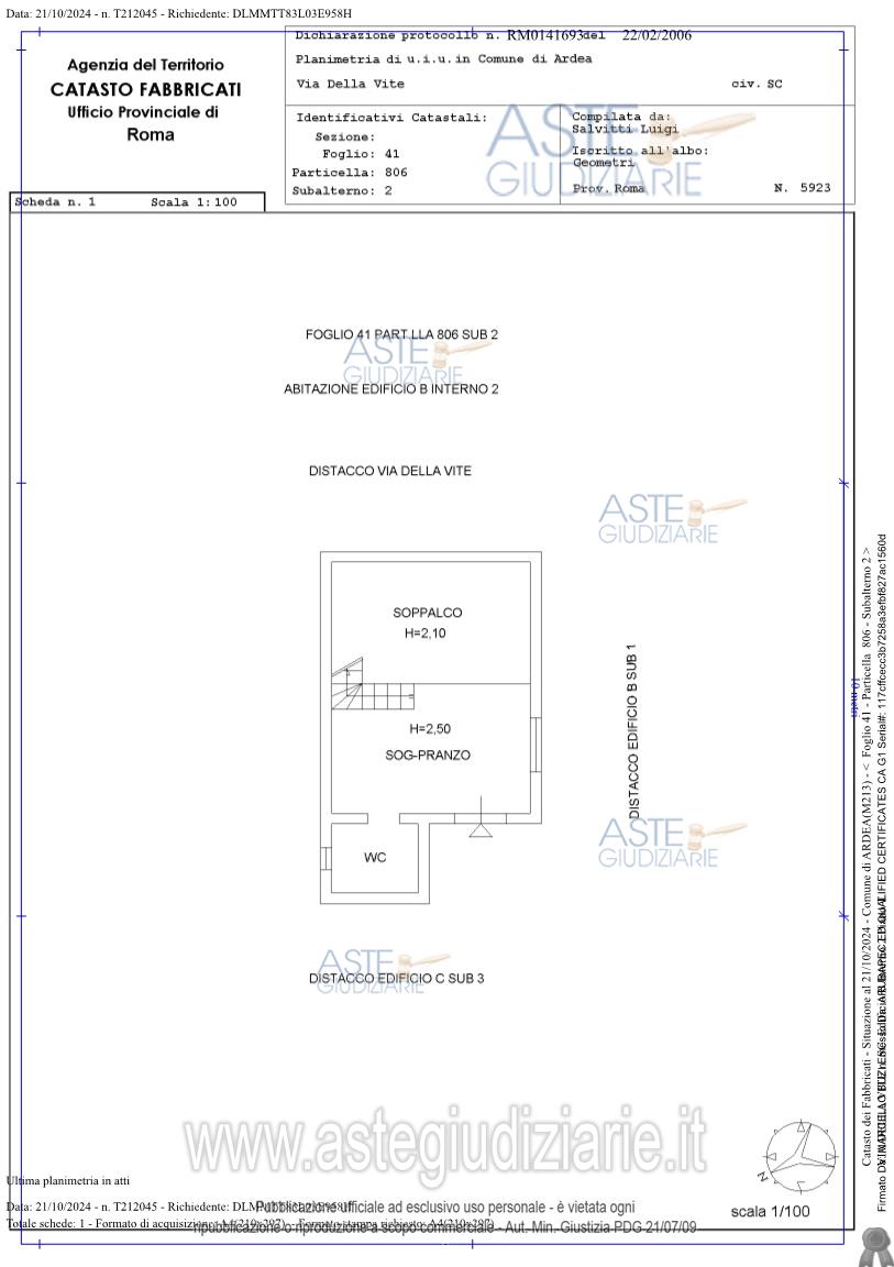 Planimetria del bene