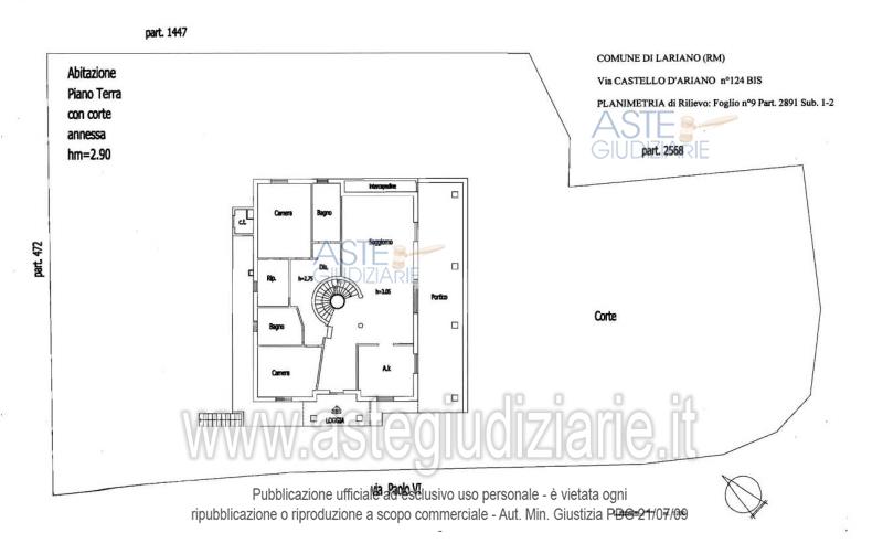 Planimetria del bene