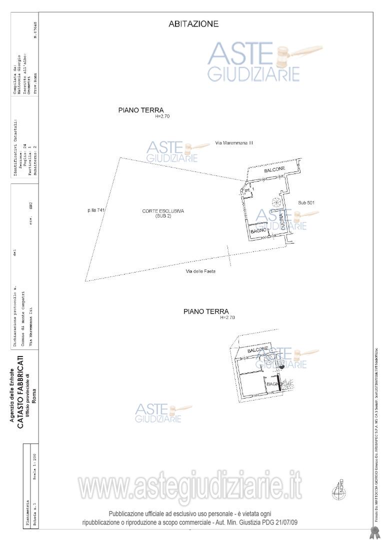 Planimetria del bene