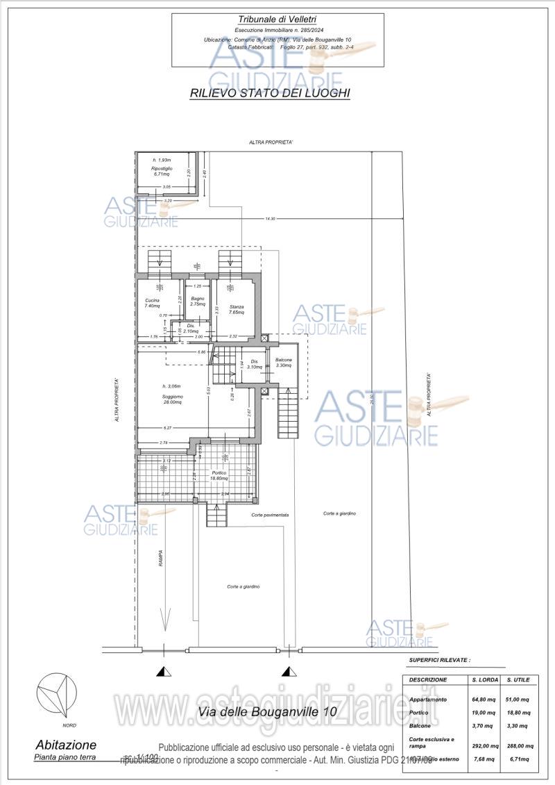 Planimetria del bene