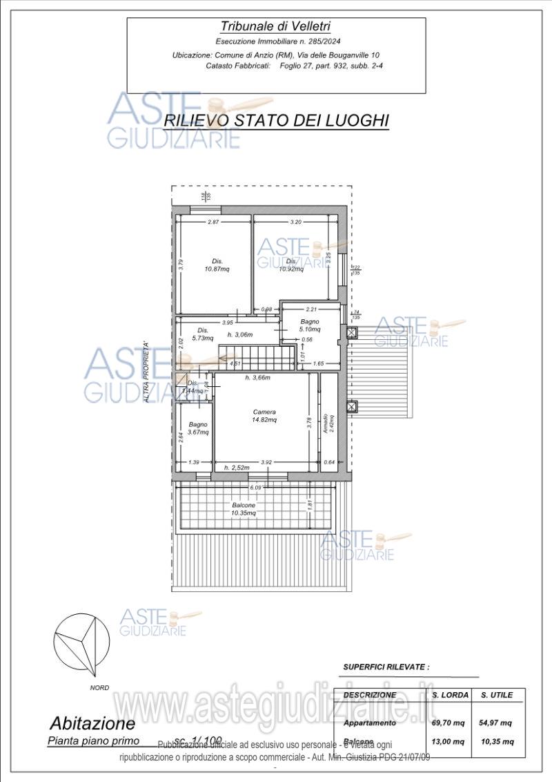 Planimetria del bene