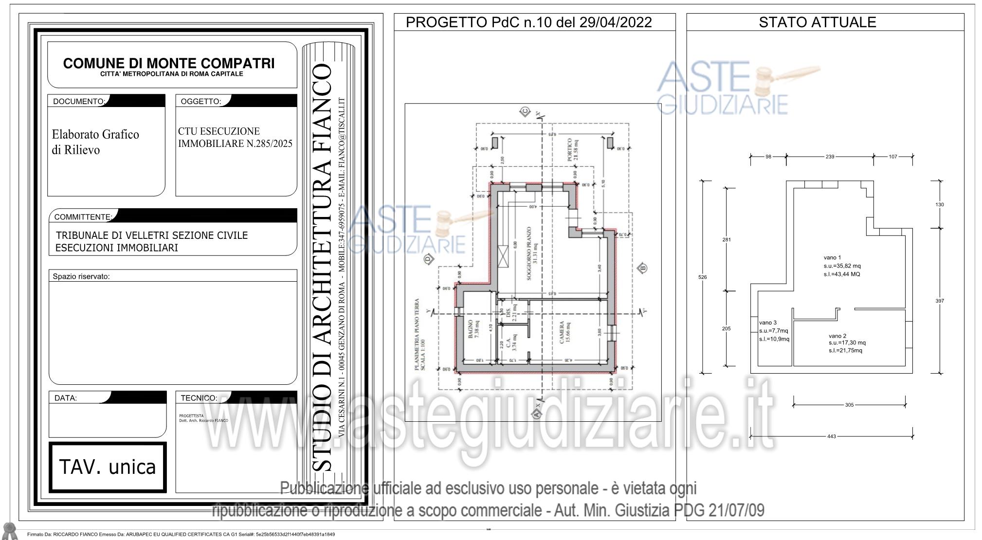 Planimetria del bene
