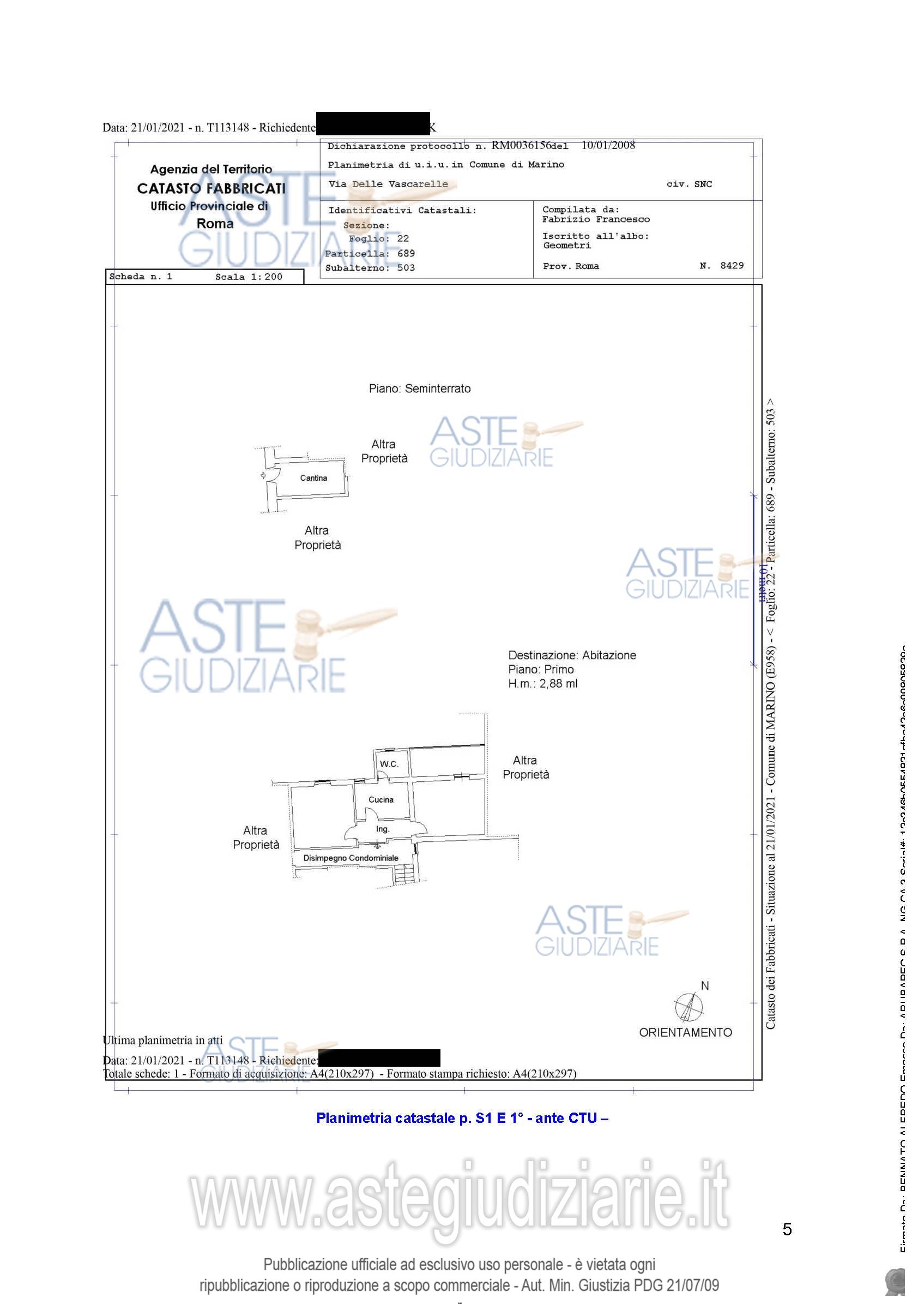 Planimetria del bene