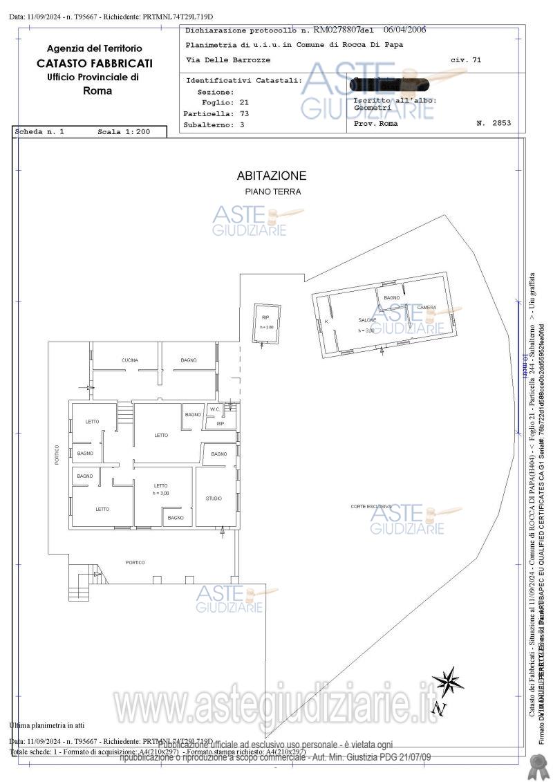 Planimetria del bene