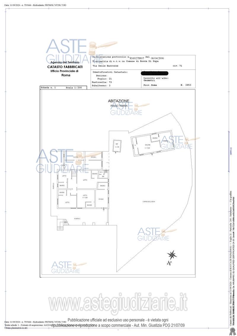 Planimetria del bene