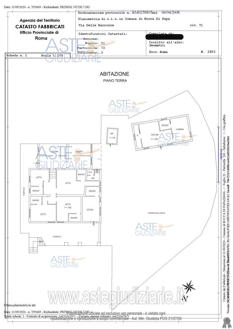 Planimetria del bene