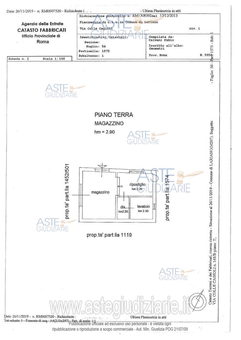 Planimetria del bene