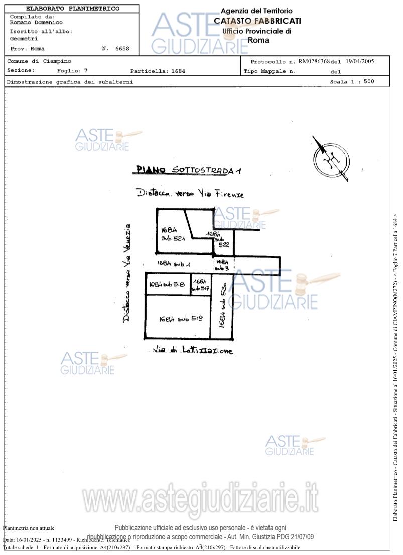 Planimetria del bene