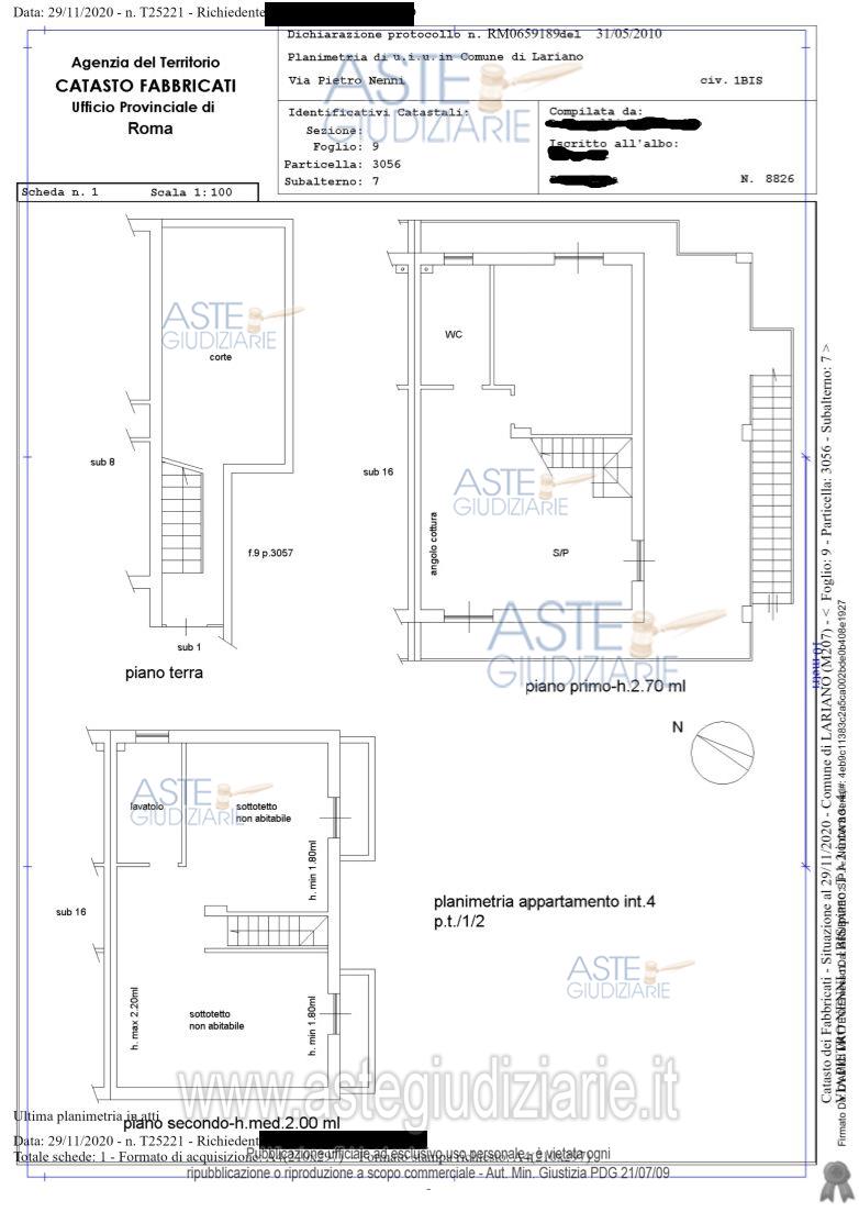 Planimetria del bene