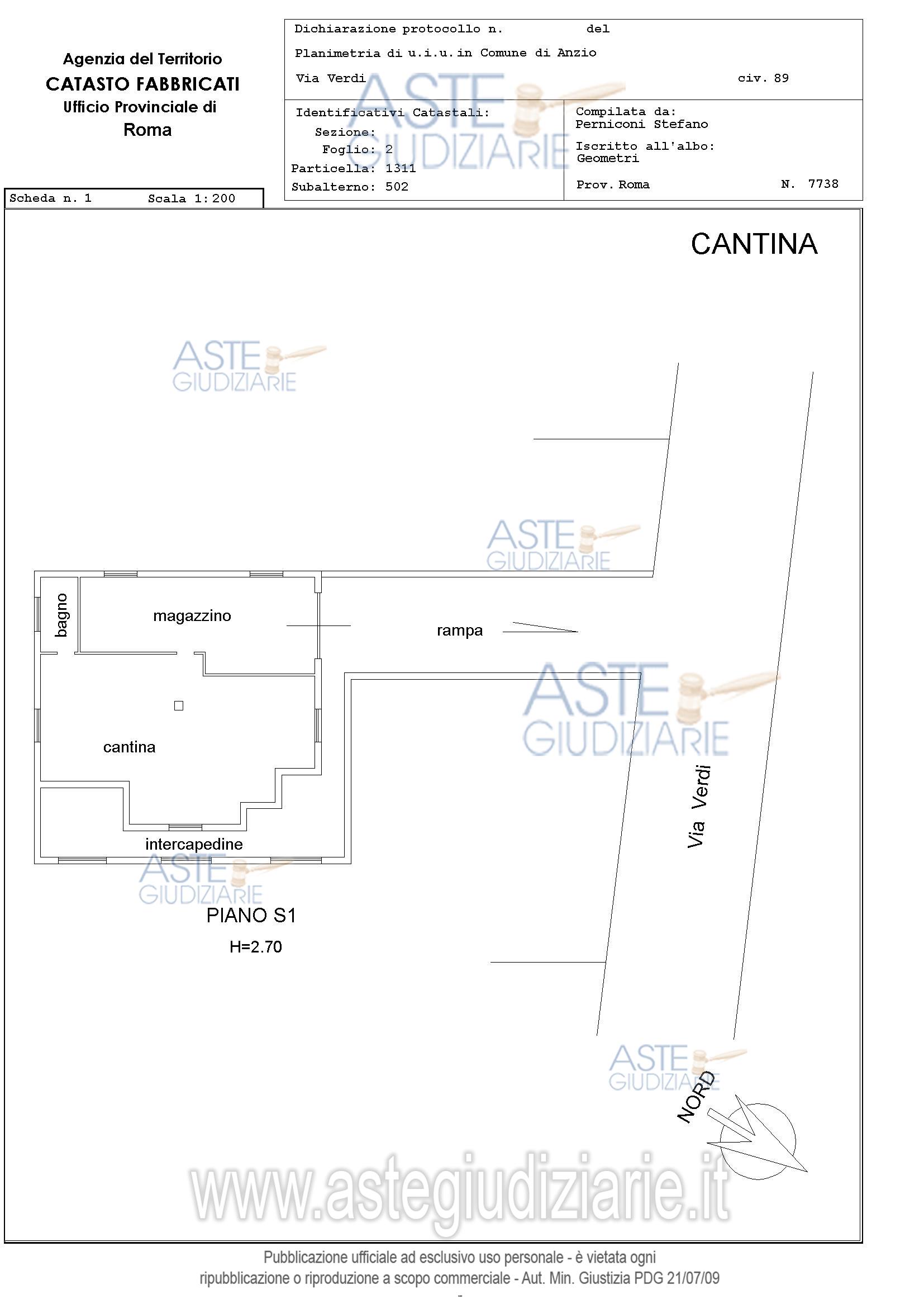 Planimetria del bene