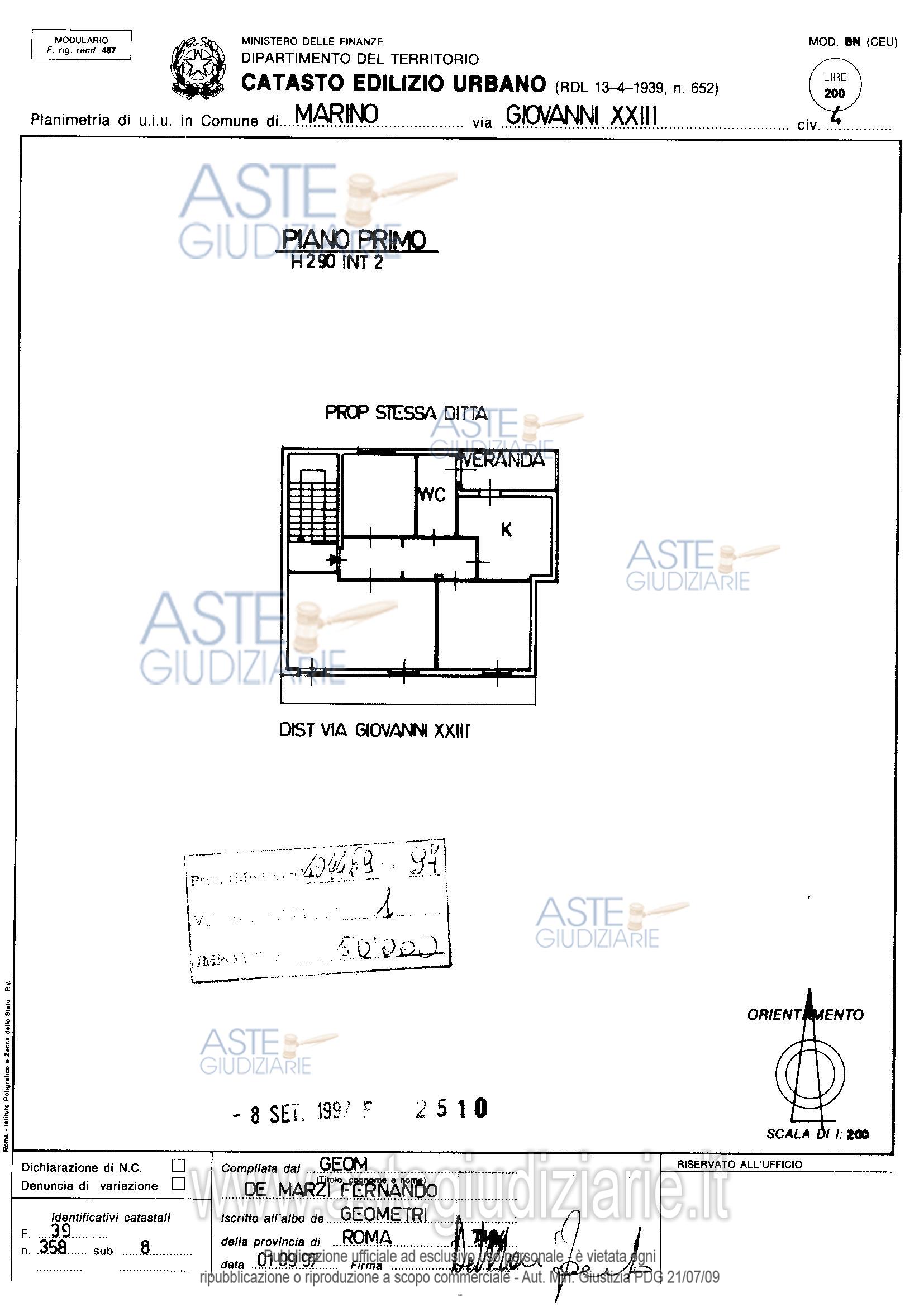 Planimetria del bene