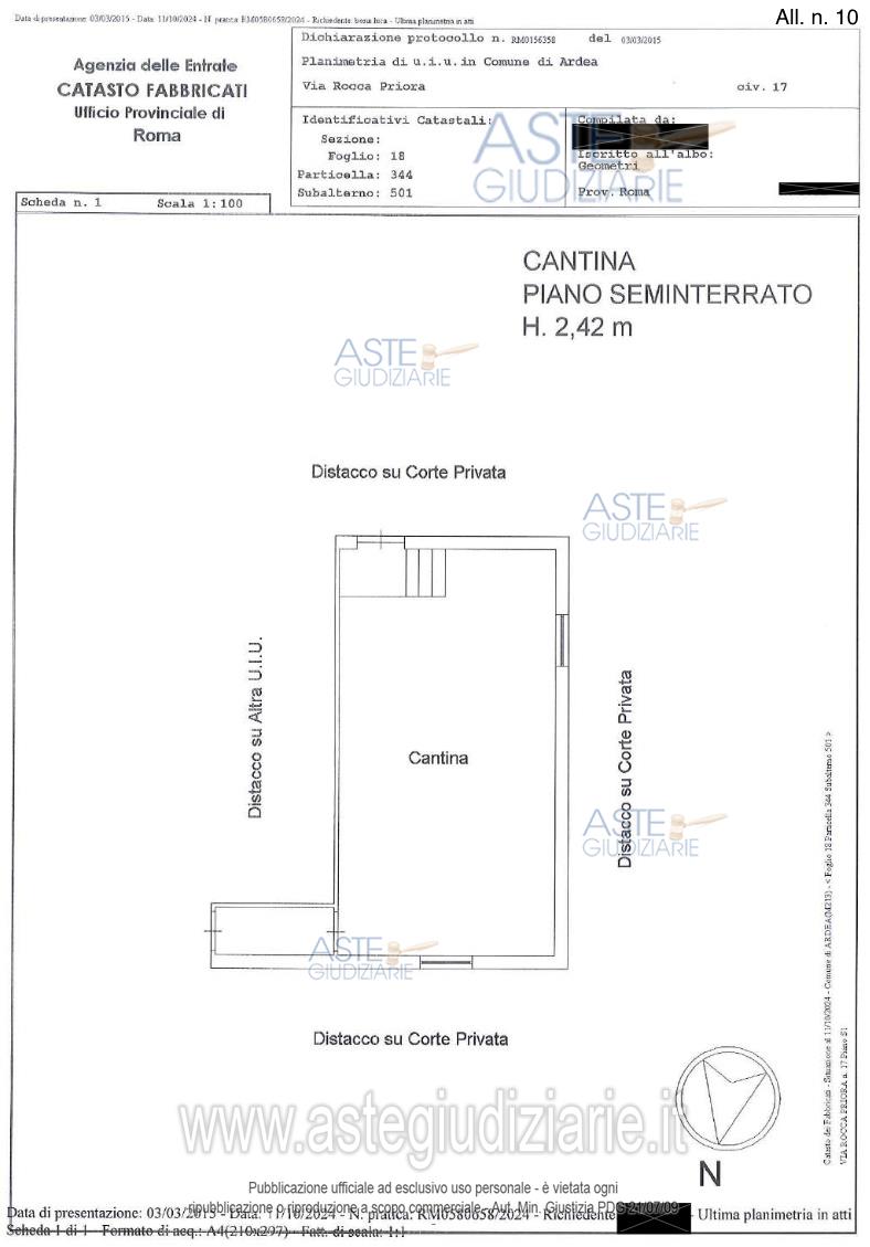 Planimetria del bene