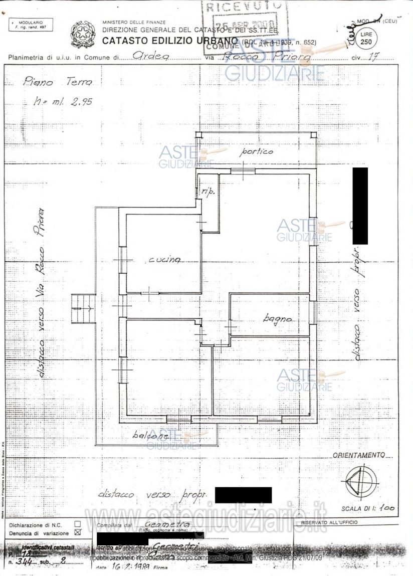 Planimetria del bene