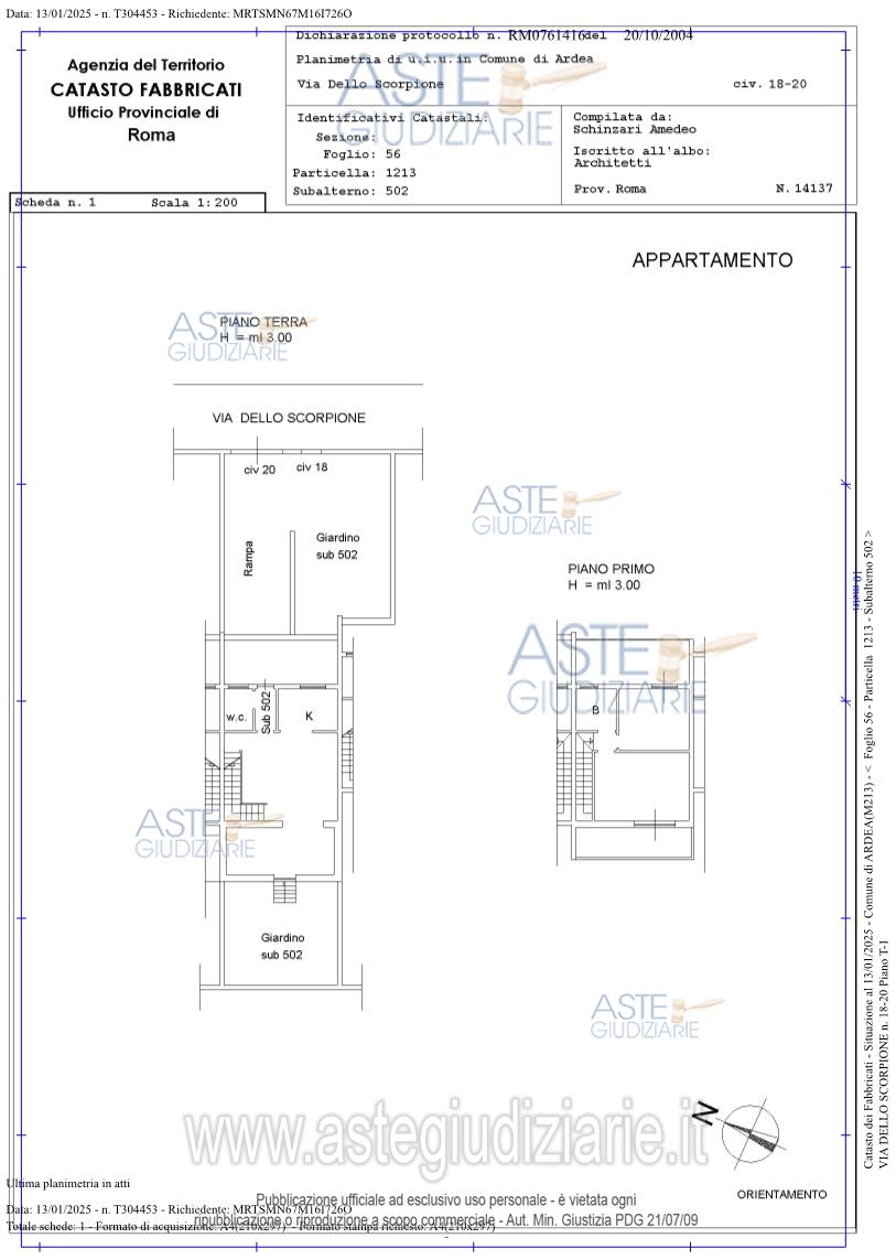 Planimetria del bene