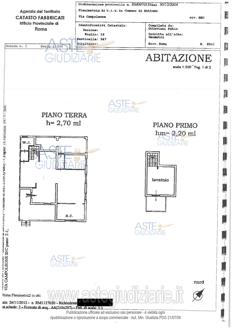 Planimetria del bene
