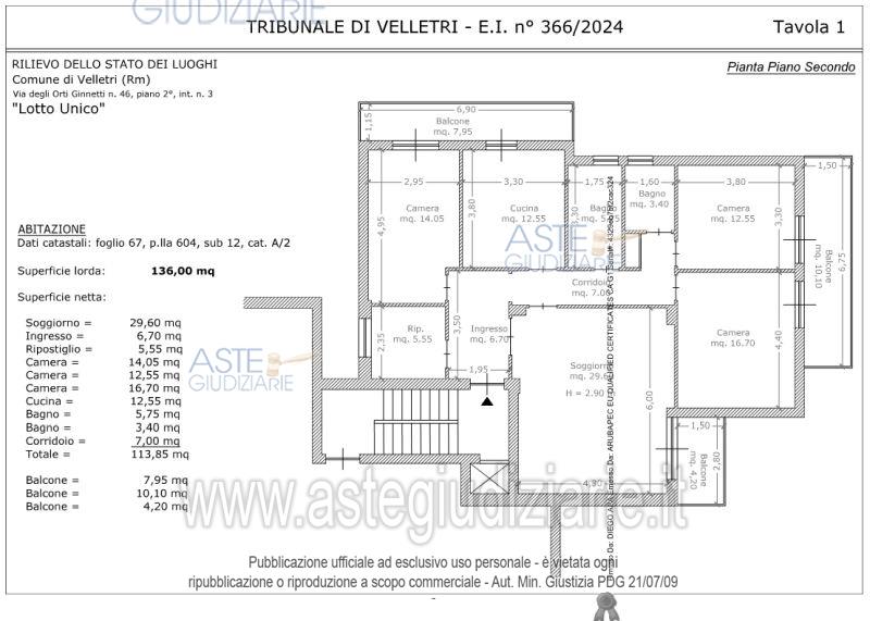 Planimetria del bene