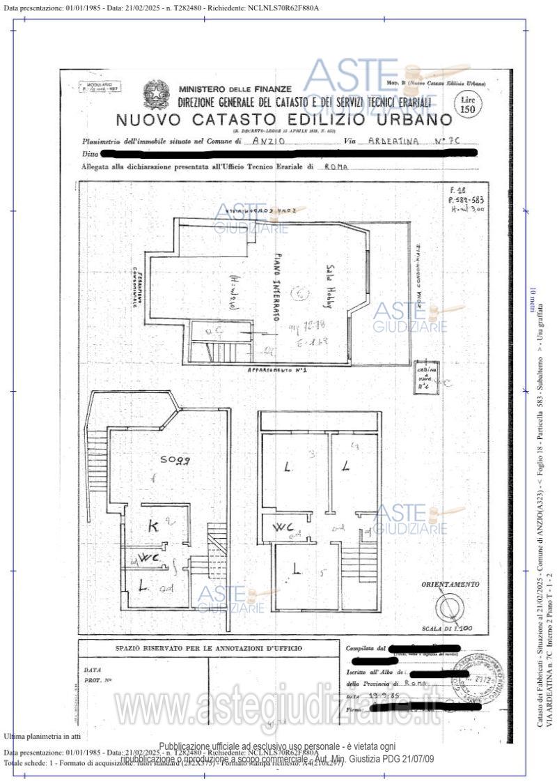 Planimetria del bene