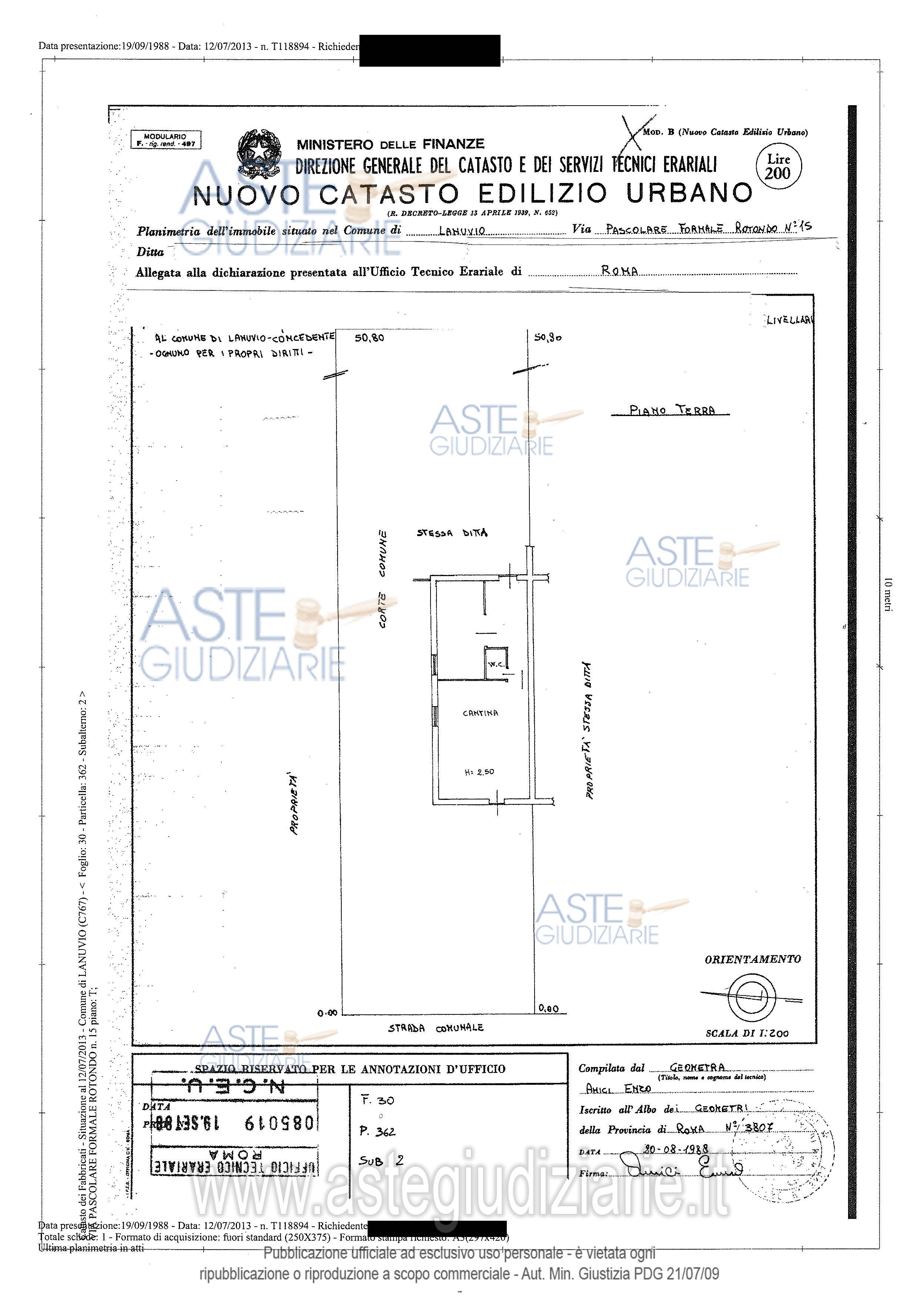 Planimetria del bene