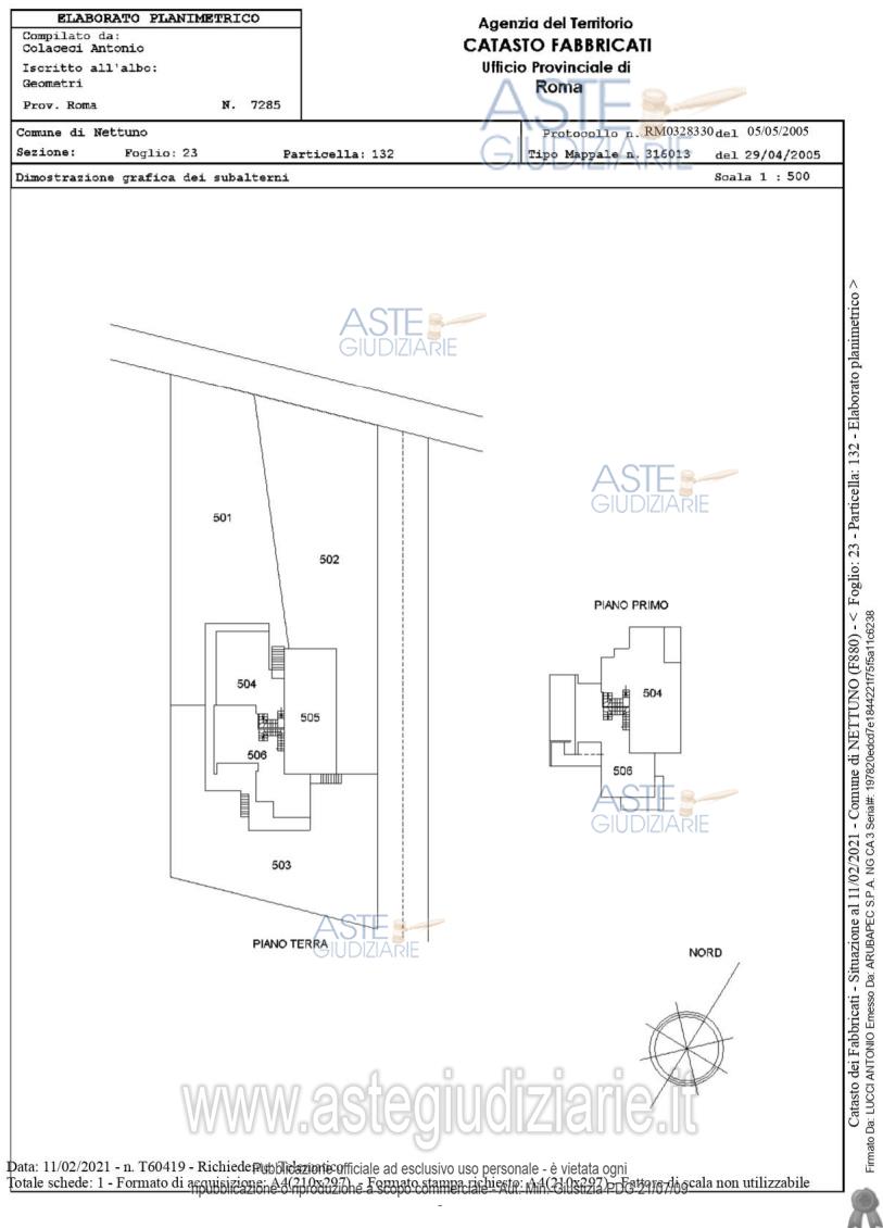 Planimetria del bene