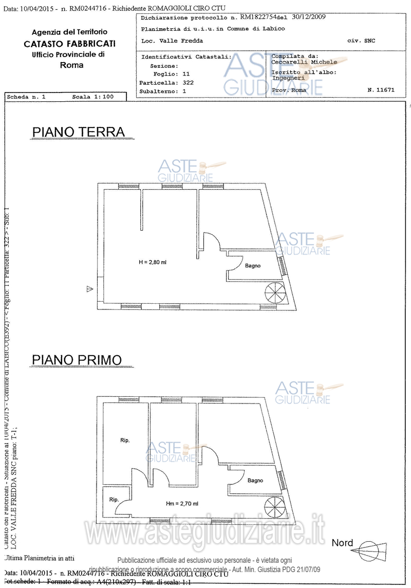 Planimetria del bene