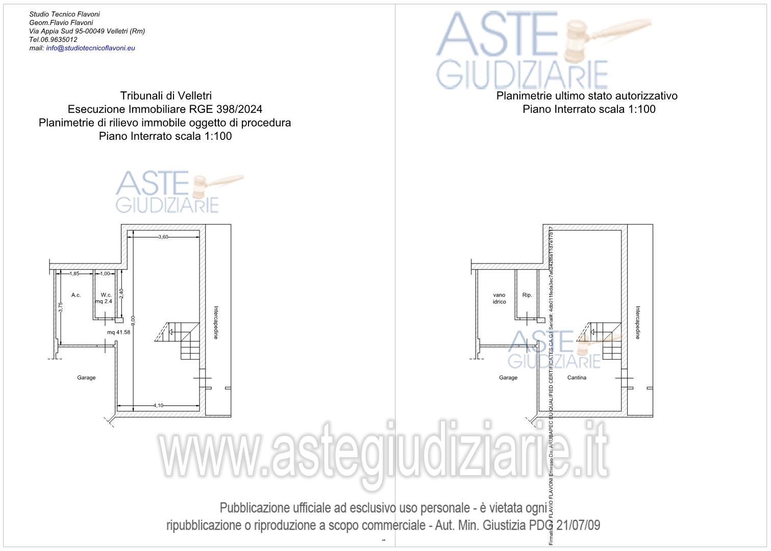 Planimetria del bene