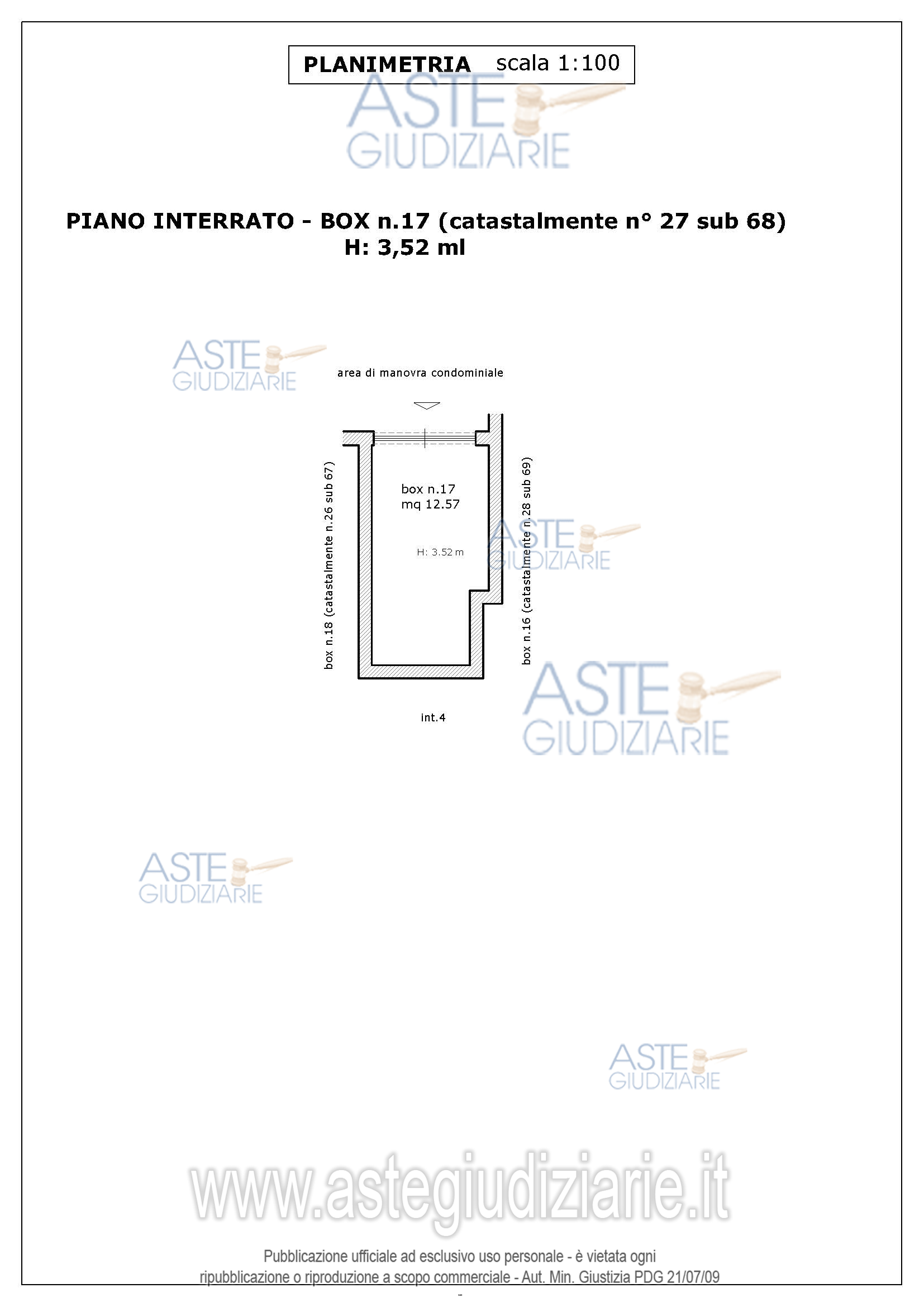 Planimetria del bene