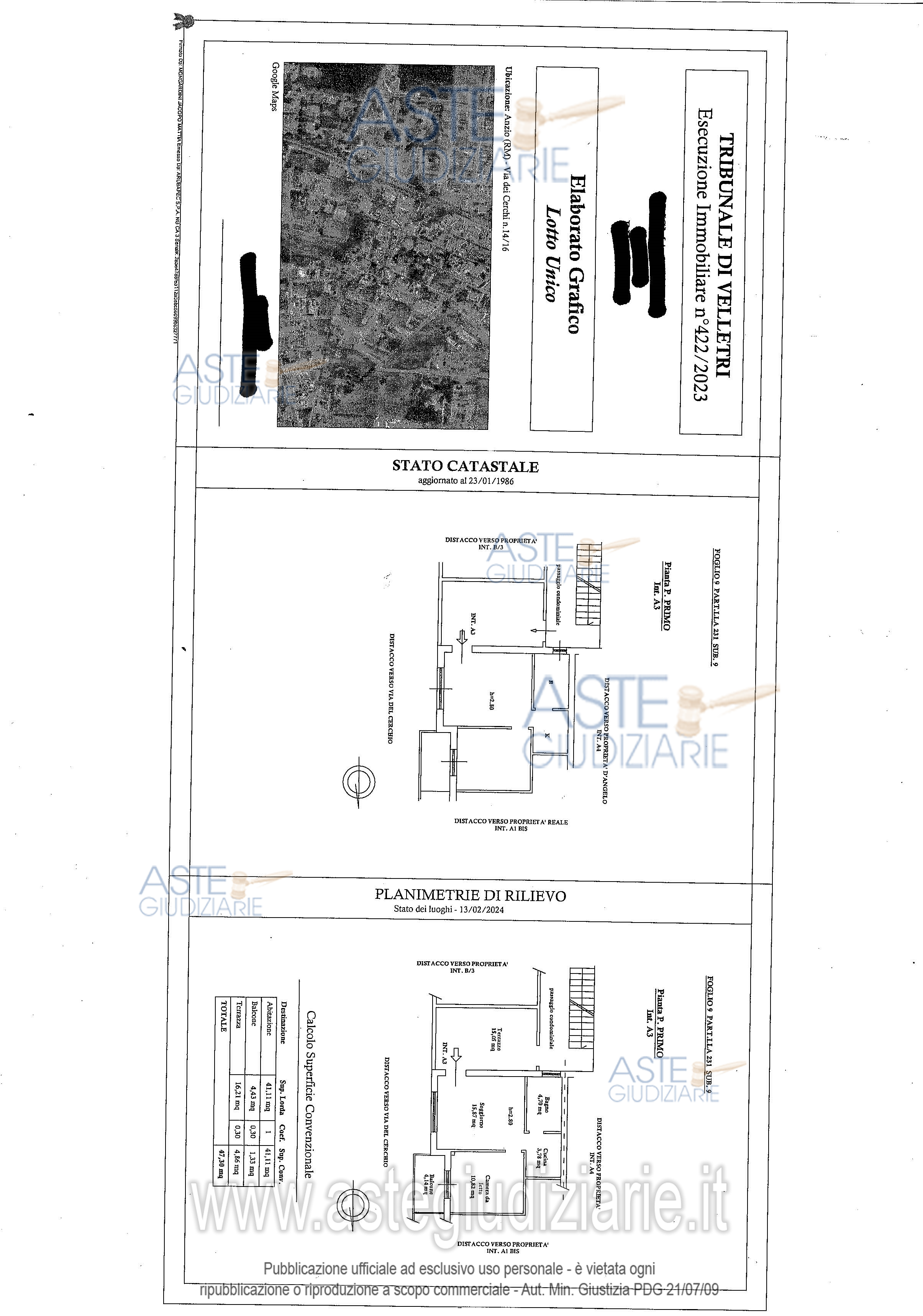 Planimetria del bene