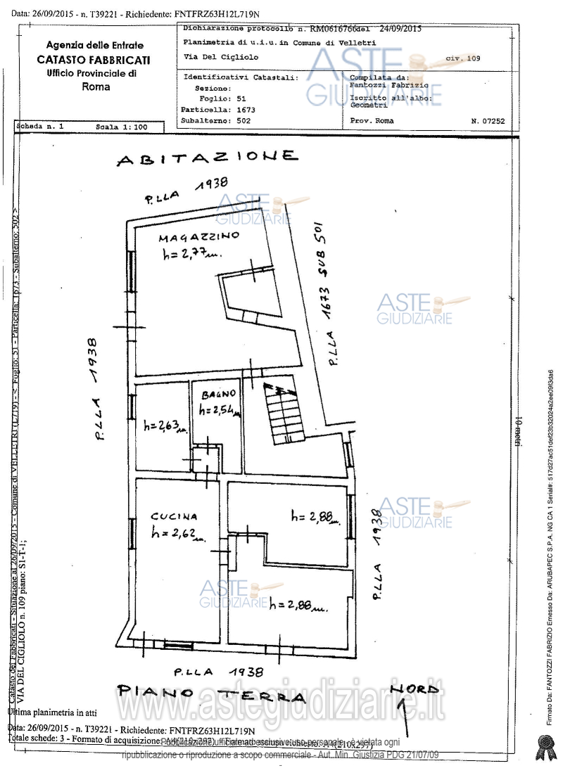 Planimetria del bene