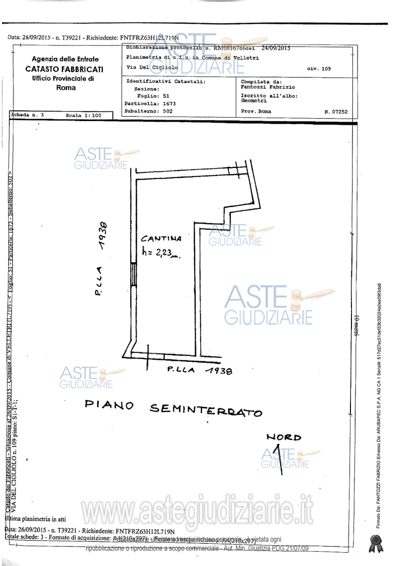 Planimetria del bene