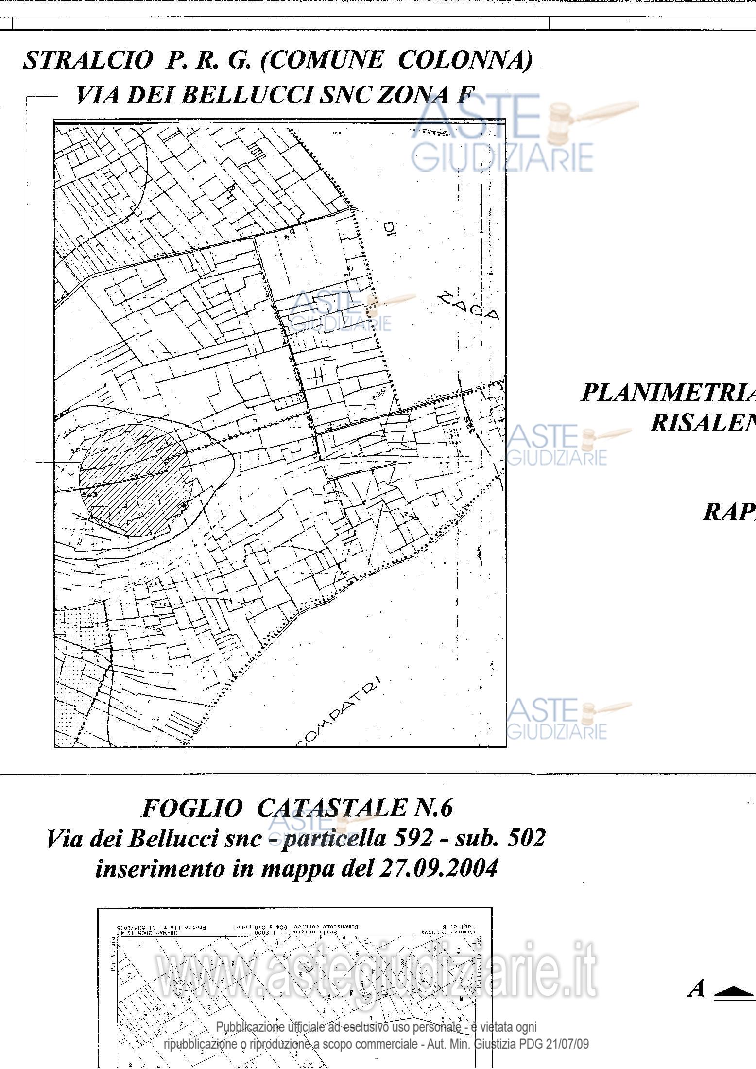 Planimetria del bene