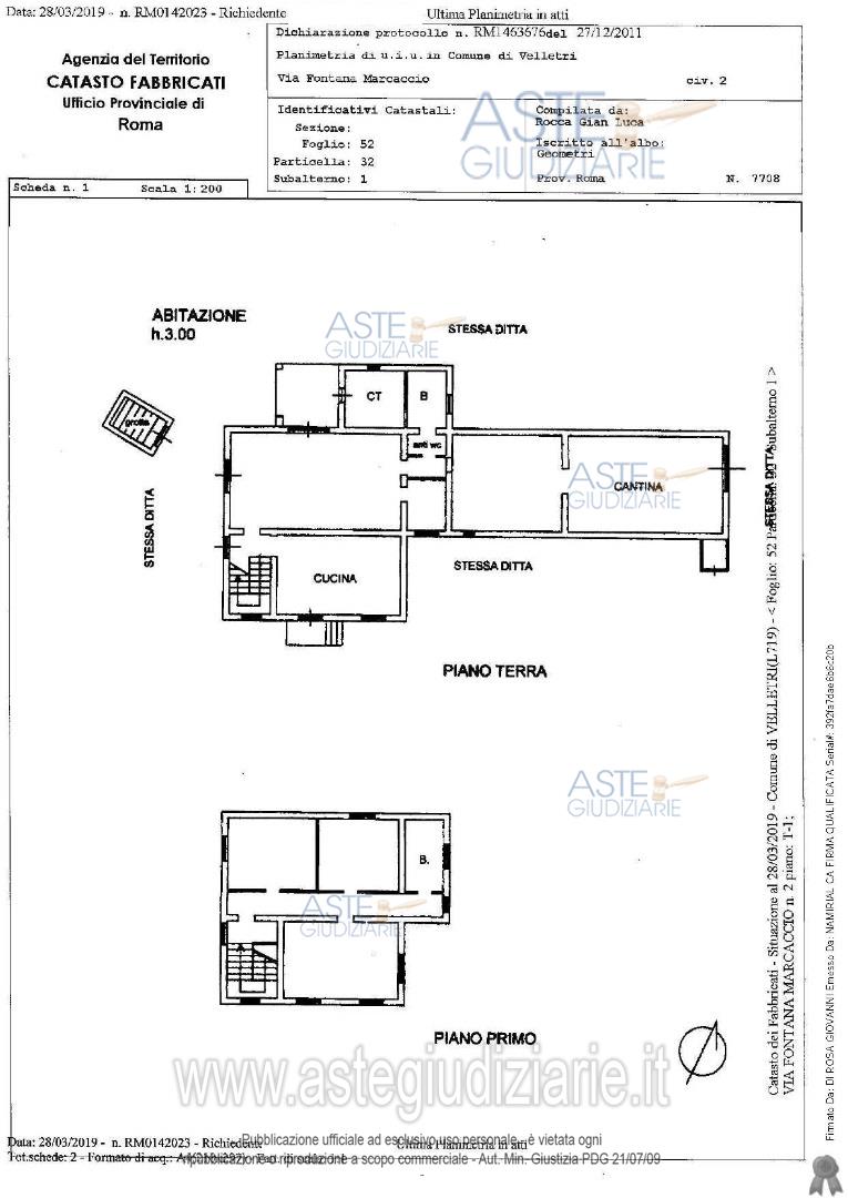 Planimetria del bene